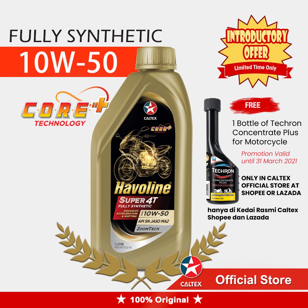 CALTEX Havoline Super 4T 10W50 SN Fully Synthetic Motorcycle Engine Oil