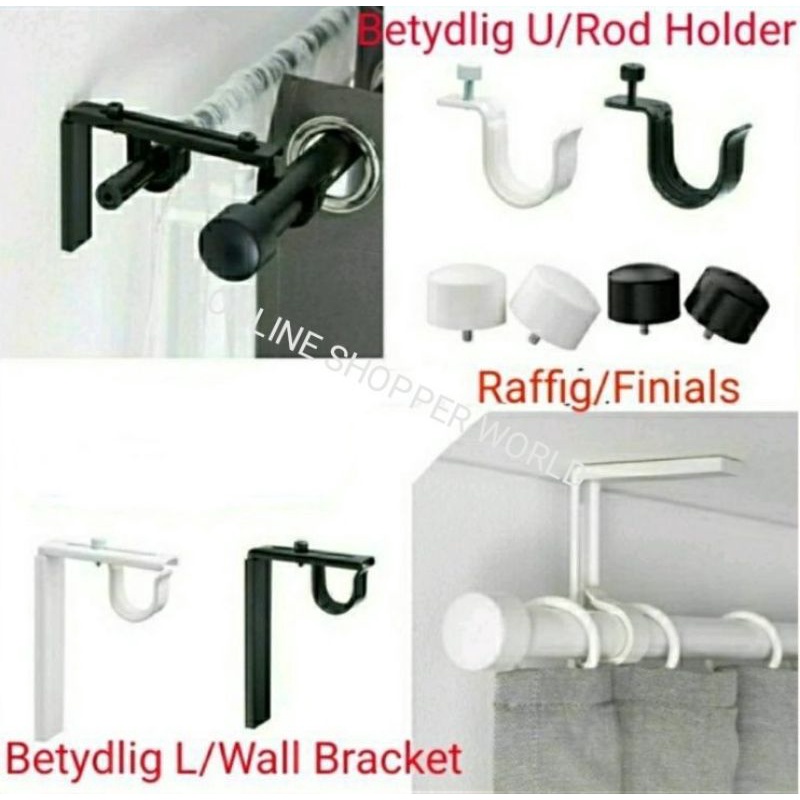 Betydlig Wall Ceiling Brackets And Curtain Rod Holders Shelly Lighting