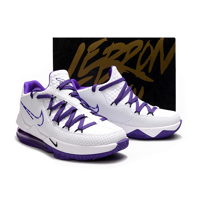 white and purple lebron 17