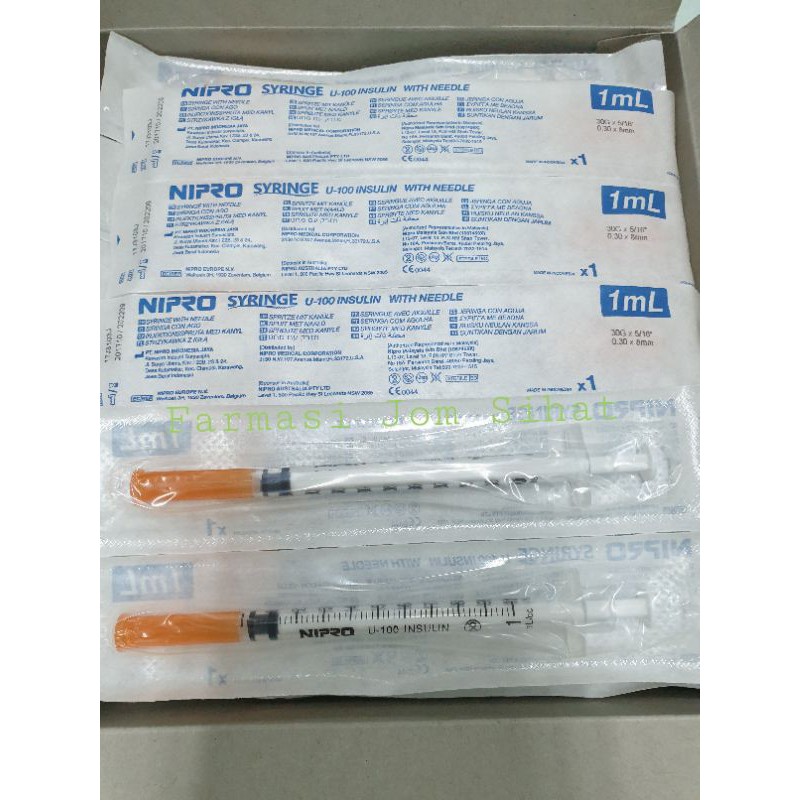 Jarum Insulin 30g X 8mm Dengan Picagari 1ml Nipro U 100 Insulin Syringe With Needle 1pcs Shopee Malaysia