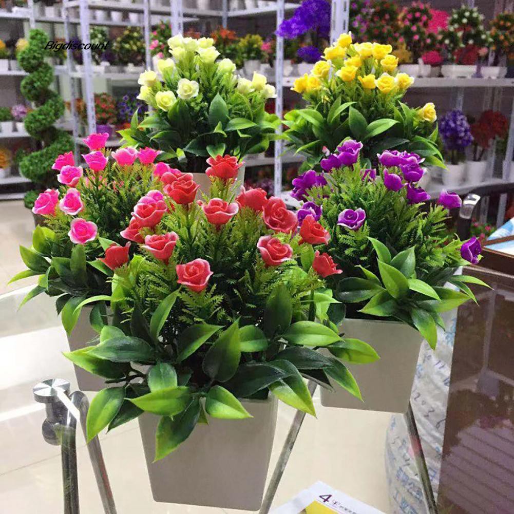 1pc Potted Artificial Flower Bonsai Diy Garden Wedding Home Office