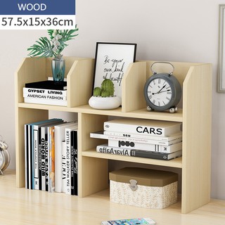Desktop Shelf Organizer, Wood Display Desk Shelf, Countertop Storage Rack Tabletop Bookshelf Multipurpose