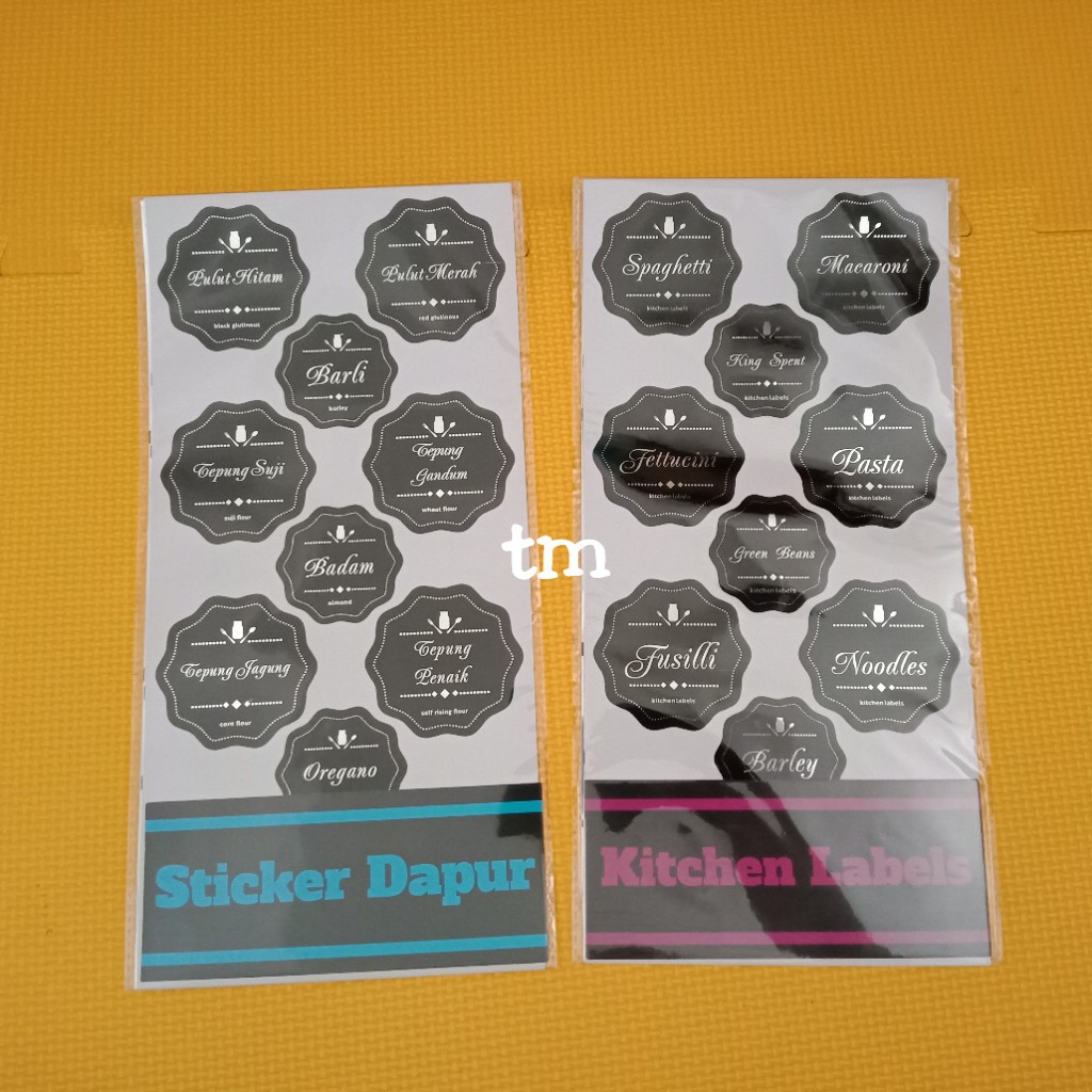 75pcs Sticker label rempah  ratus barang dapur kalis air 