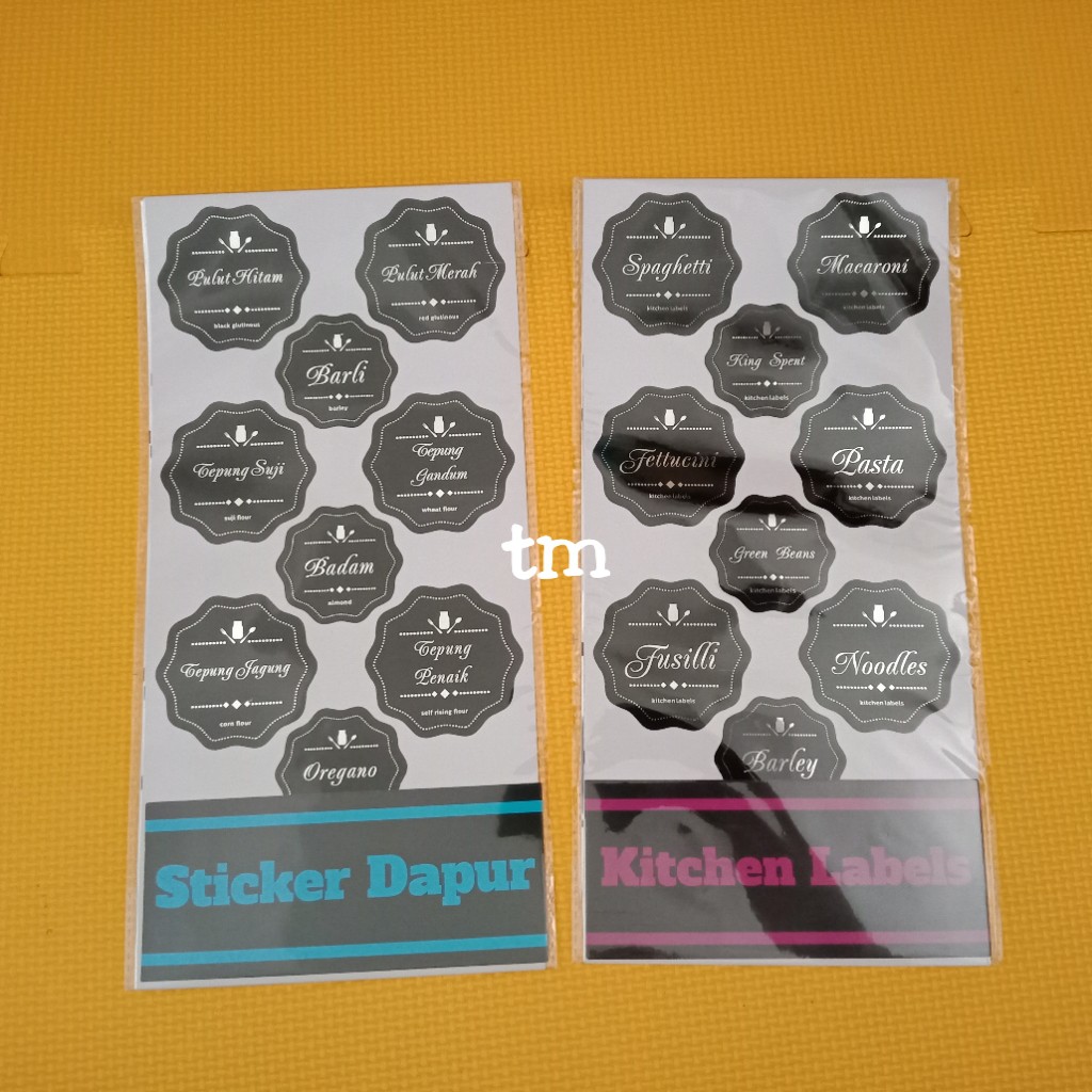 75pcs Sticker label rempah ratus barang dapur kalis air 75pcs Sticker label rempah ratus barang dapur kalis air