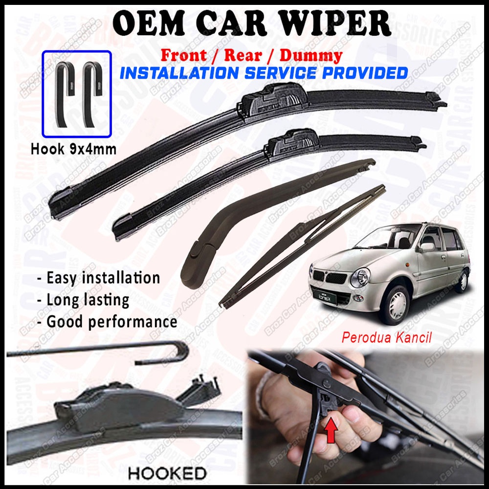 For Perodua Kancil OEM Front Wiper Rear Wiper Blade With Arm Dummy