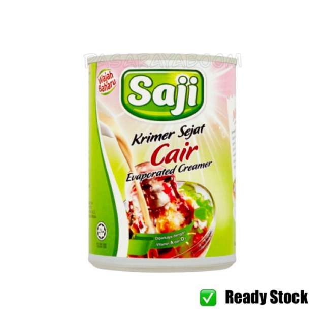 Saji Susu Cair Krimer Sejat | Evaporated Milk (390g ...