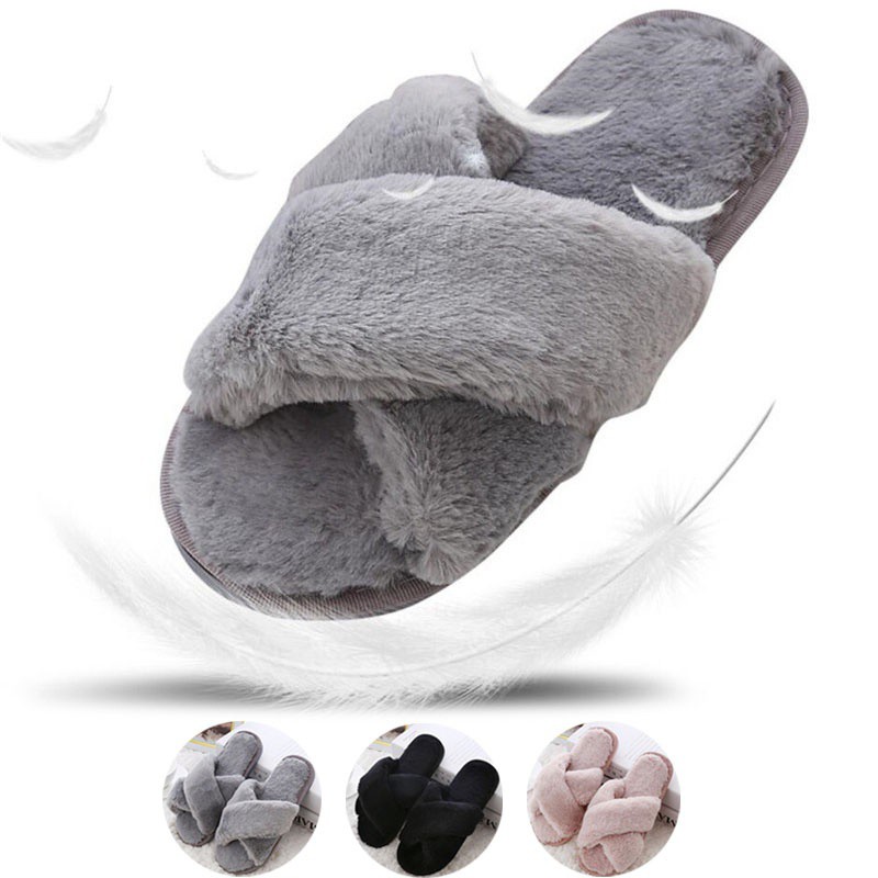 Bedroom Slippers Luxury Men Women Indoor Plush Warm Comfortable Flat Heel Shoes