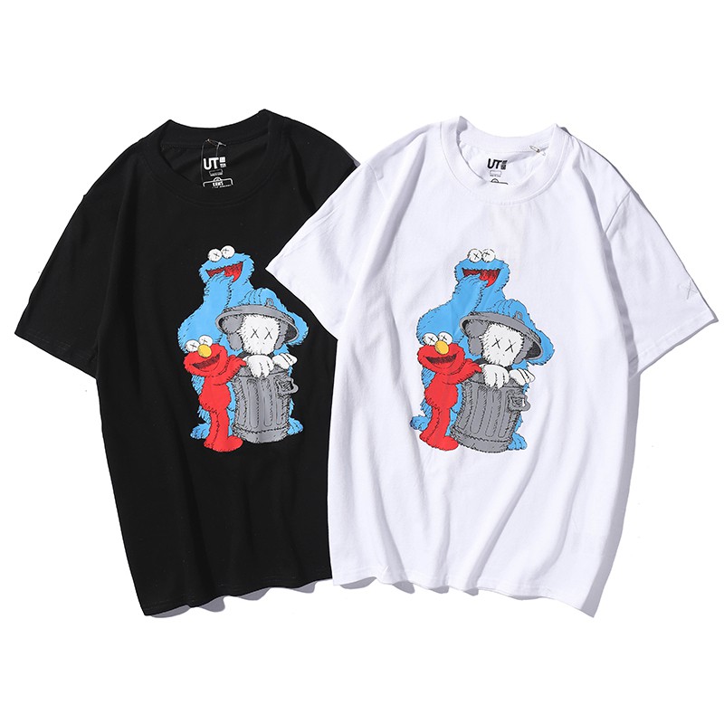 Uniqlo Ut X Kaws X Sesame Street Men Graphic T Shirt Elmo Cookie