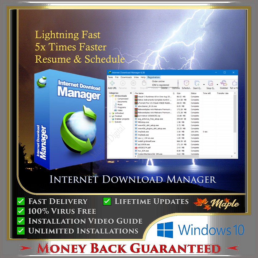 Internet Download Manager 6 38 Build 21 100 Lifetime Full Version For Windows 10 Updated 01 May 21 Shopee Malaysia