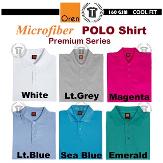 【Premium】Microfiber Plain Polo Shirt White/Light Grey/Magenta/Light Blue/Sea Blue/Emerald QD06 Oren Sport COOL FIT