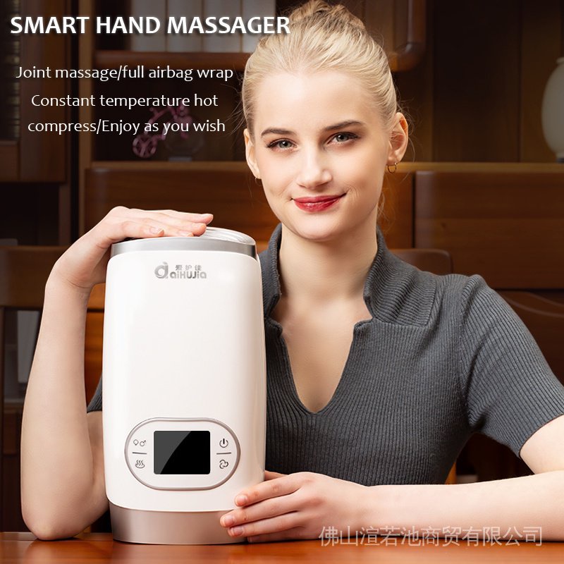 Cordless electric hand massager machine with heat3 levels pressure