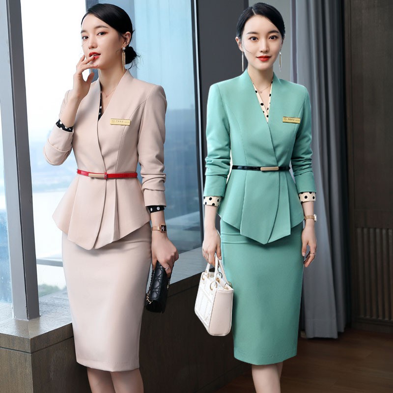 9919 Long Sleeve fashion women's wear suit jacket China Southern Airlines airline stewardess suit hotel uniforms beautician Attendant work attire professional attire Belt conveyor