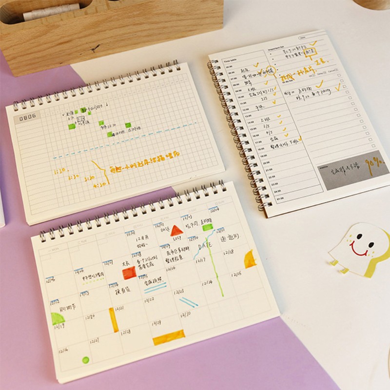 Planner Book Monthly Weekly Daily Agenda Schedule Blank Diary DIY Study  Notebook | Shopee Malaysia