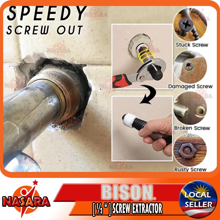 NASARA ~ HEAVY DUTY PIPE EXTRACTOR DAMAGE SCREW EXTRACTOR BOLT NUT REMOVER WATER TAP / Repair Trip Pili Air