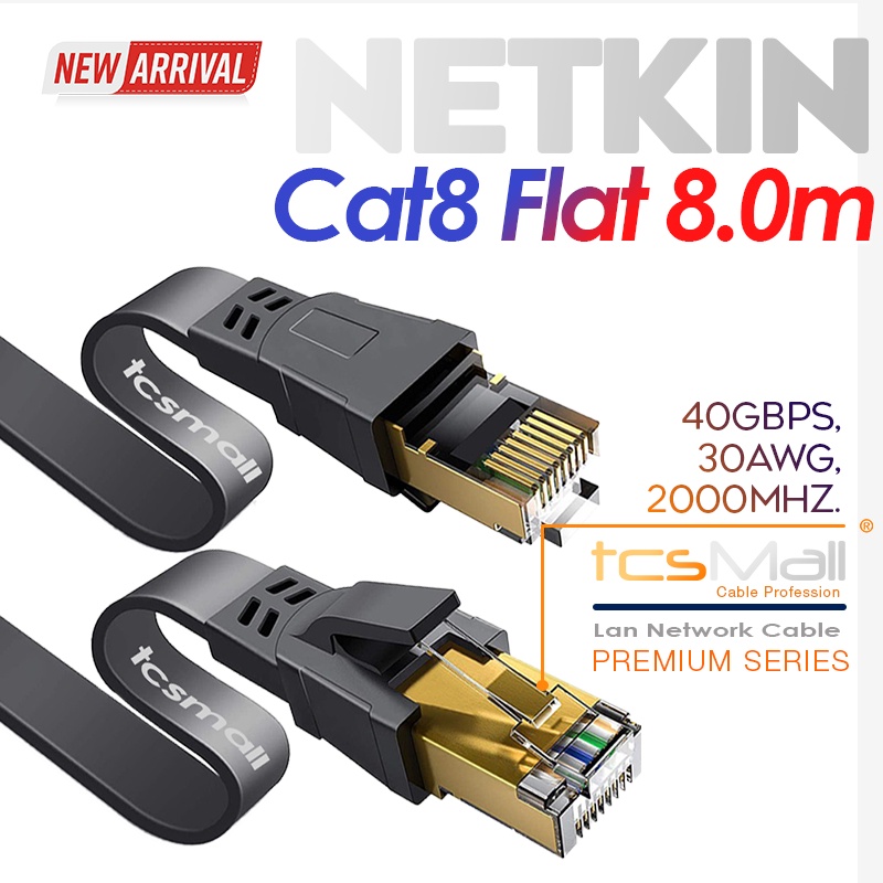 Senetem CAT8フラットLANケーブル 15m 26AWG 40Gbps 2000MHz カテゴリー8 超高速インターネットケーブル RJ45  ツメ折れ防止 ブラック 屋外用 モデム ルータ PS3 PS4 PS5 Xbox等に対応 【95%OFF!】