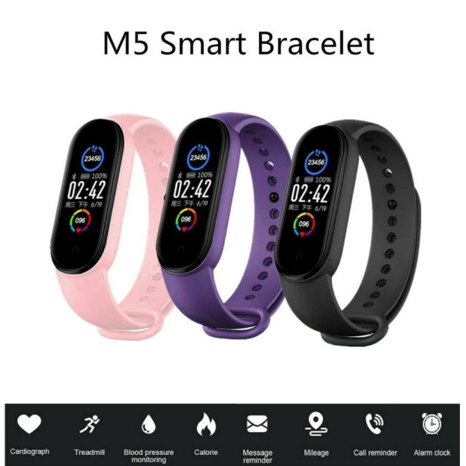 Bluetooth Heart Rate Monitor Watch M5 PK Xiaomi Miband5 Smart Wristband Sport Smart Bracelet Heart Rate Blood Pressure