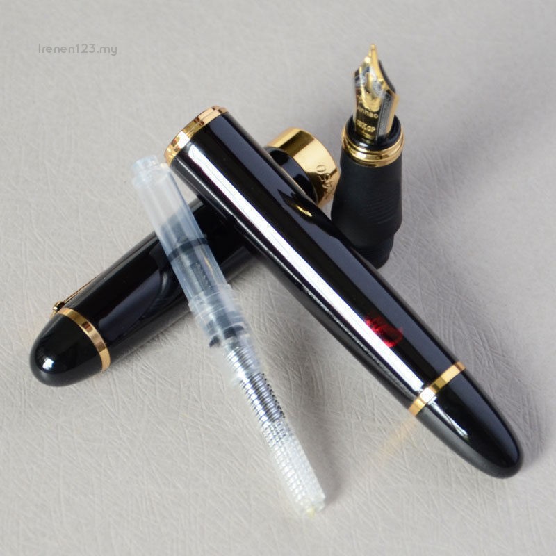 Jinhao X450 Black and Good Fountain Pen 0.7mm Broad Nib 18KGP Golden Trim