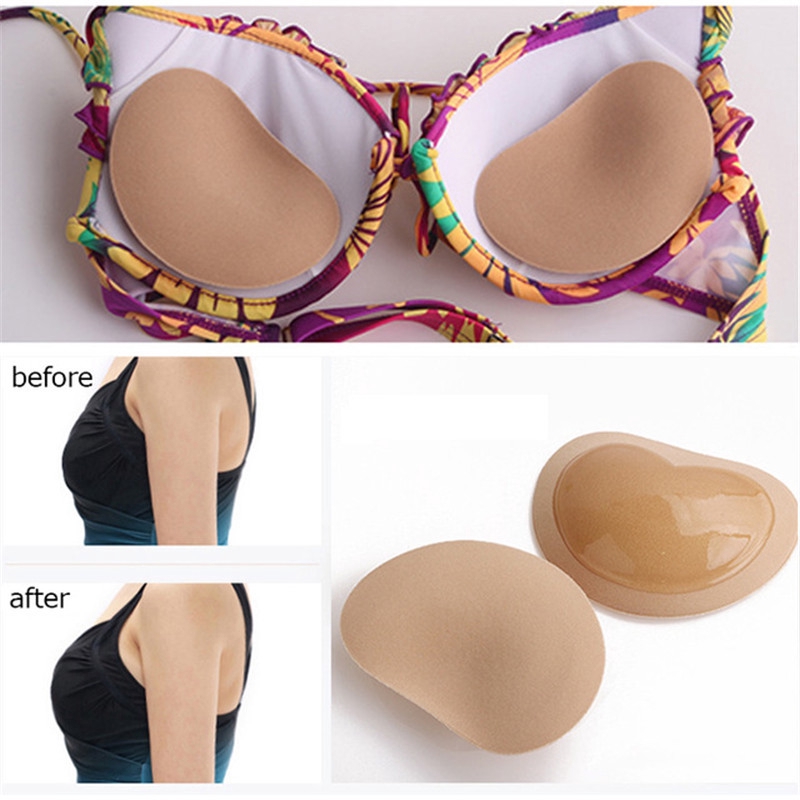 Women's Breast Push Up Pads / Ladies Invisible Magic Bra Insert Pads / Comfortable Soft Silicone Self Adhesive Breast Enhancer / Female Nipple Cover Stickers Perfect For Party Wedding Dress Swimsuit / Sponge Patch Inserts Bra