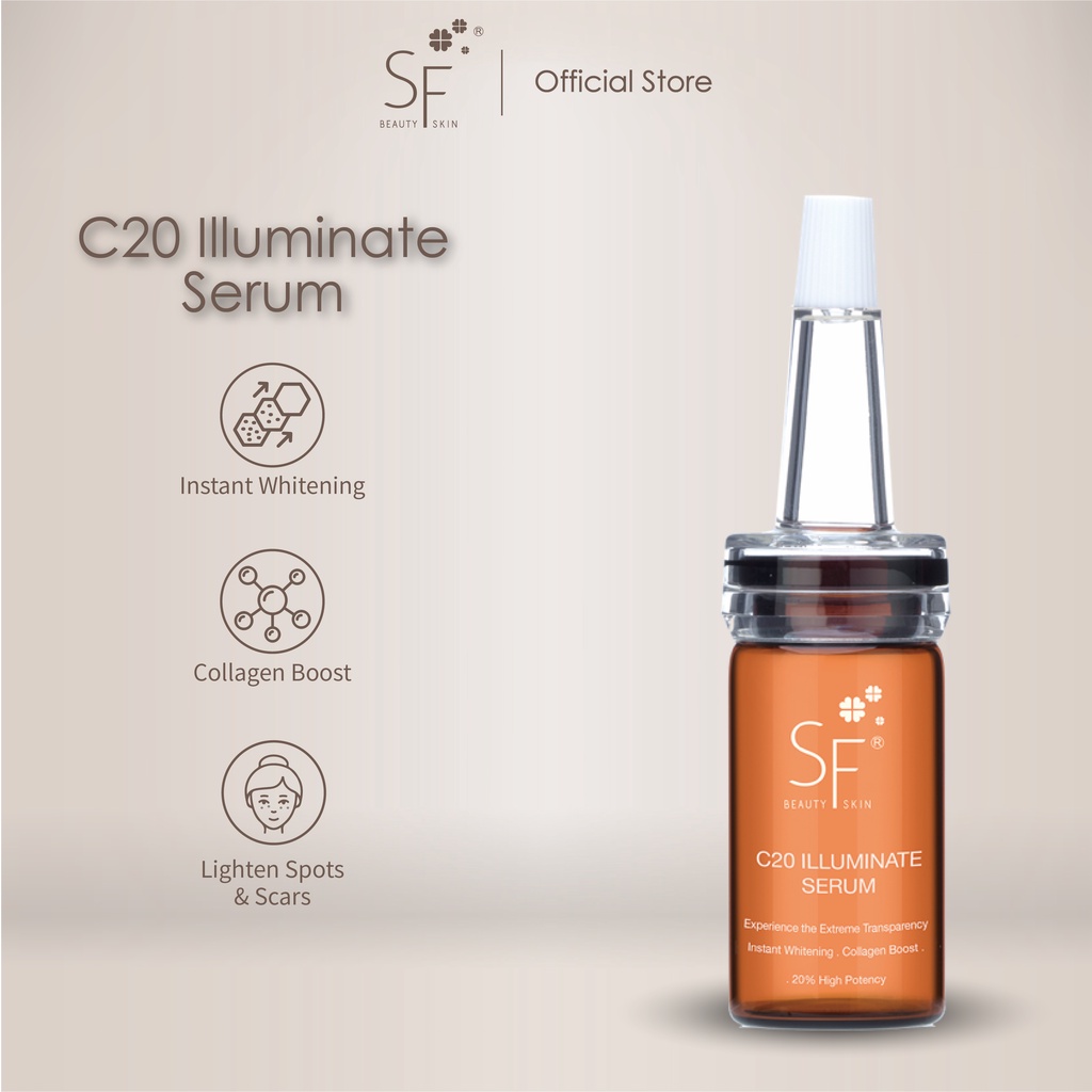 SF Beauty Skin 5ml C20 Illuminate Serum Whitening Serum Face Serum Vitamin C Serum Muka C20綻白凈斑精華安瓶 美白精华 护肤品