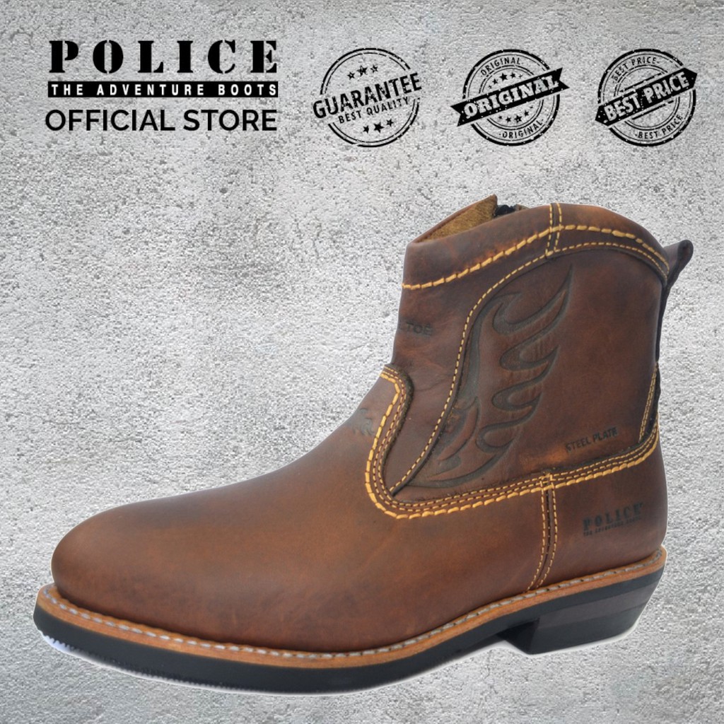 steel toe police boots