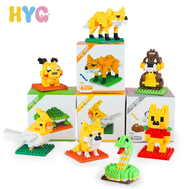 HYG Toys Diamond Mini Block Brick Sembo Blocks Building Blocks Animal Small Particle Educational toys Boy Girl Children Assembled Toy Gift