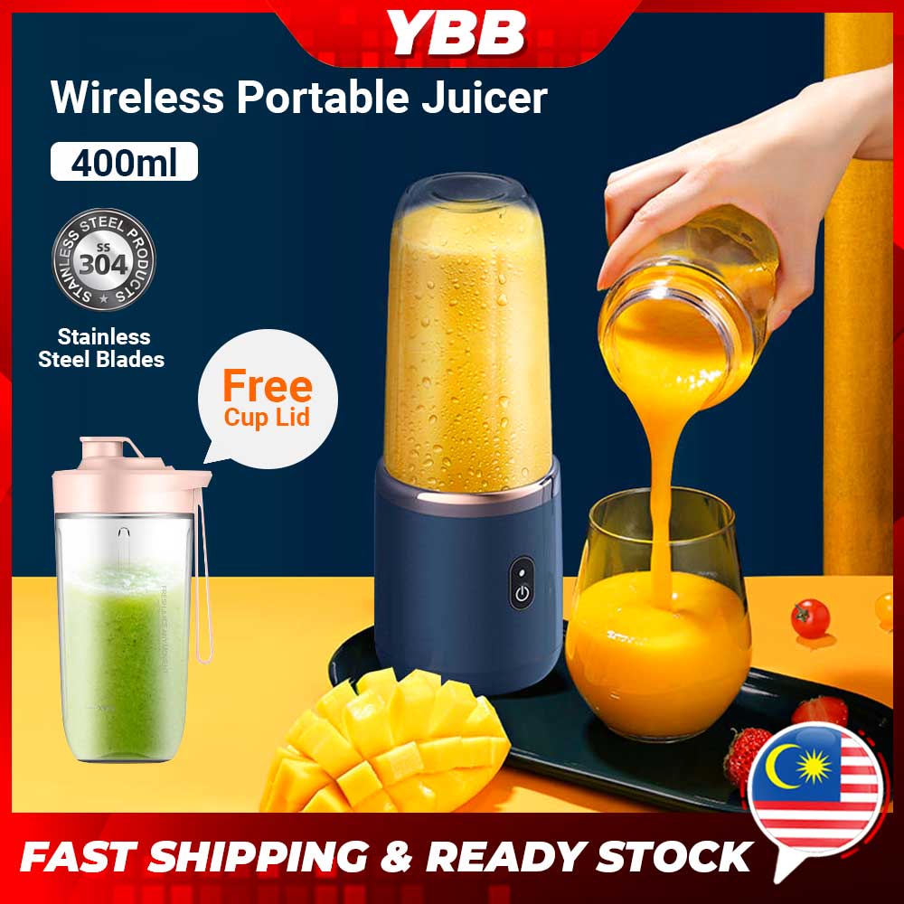 YBB Electric Fruit Juicer Blender Juice Mixer Mini Wireless Portable Household USB Charging 6 Blade Gift Juice Cup