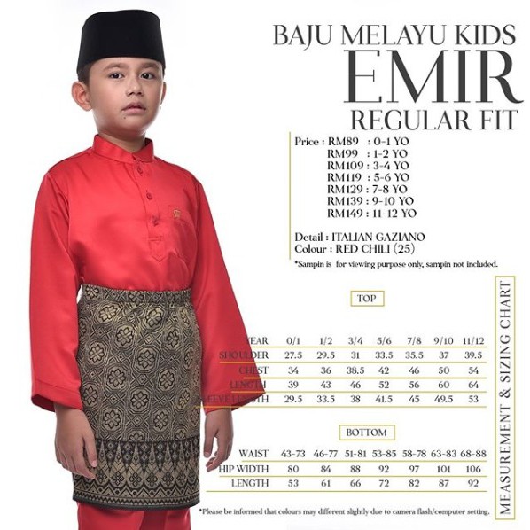 Primavalet Baju Melayu Budak