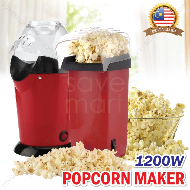 1200W Mini Electric Popcorn Maker Popcorn Popper Hot Air Oil Free/Mesin Membuat Bertih Jagung