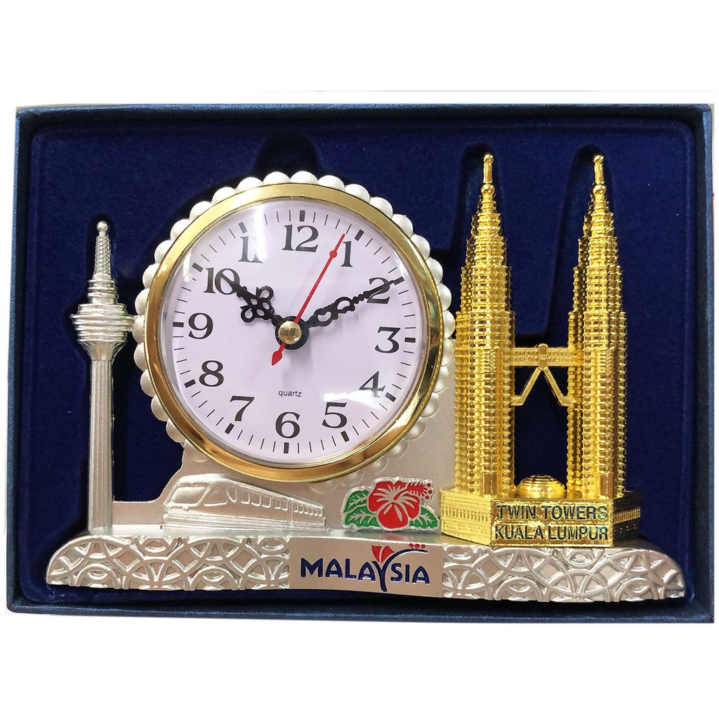 Ready Stock MALAYSIA SOUVENIR TABLE CLOCK / CENDERAHATI MALAYSIA JAM MEJA