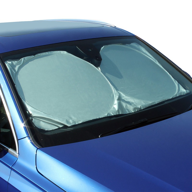 Baiwka Car Windscreen Sunshades Car Front Windscreen Parasol Excellent UV Sun And Heat Reflector Easy To Use Sun Shade Cotton Thicker Windshield Winter Cover Fits For Small Middle Cars 