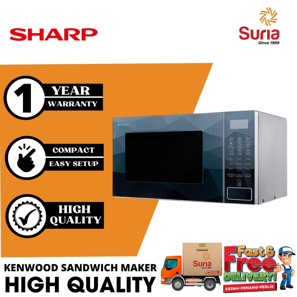 ( READY STOCK ) SHARP 23L Microwave Oven with Grill R709EK Child Lock