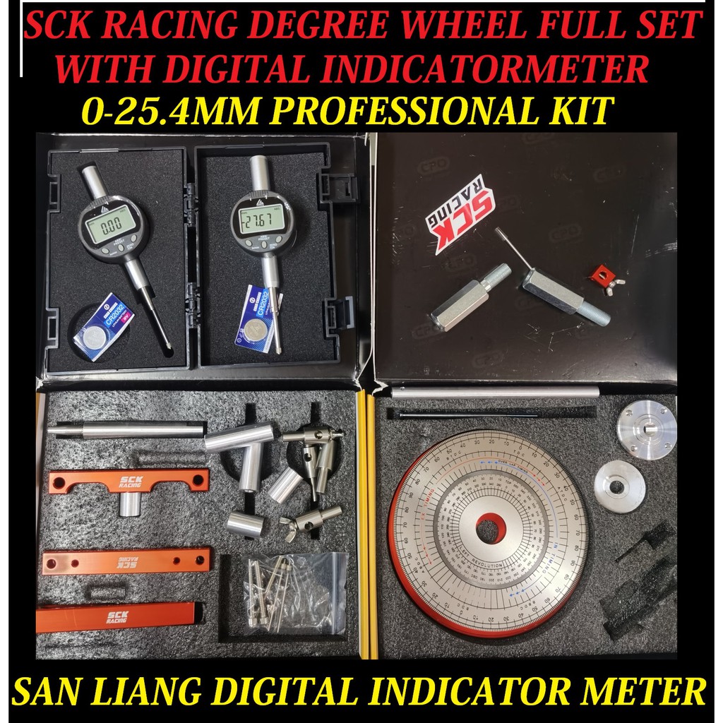 SCK DEGREE Wheel Set & Dial Indicator Analoge Meter With Holder Set Camshaft Timing Wheel DEGREE
