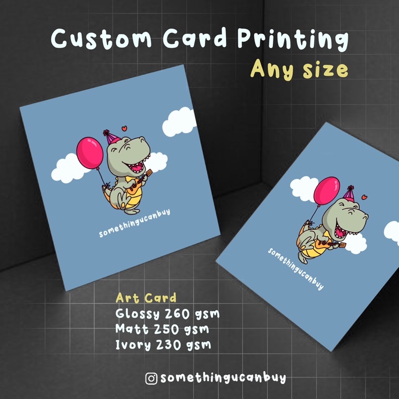 Custom Card Printing Any Size Art Card Both Side Printing SUCB | Glossy | Matt | Ivory | Custom | Somethingucanbuy