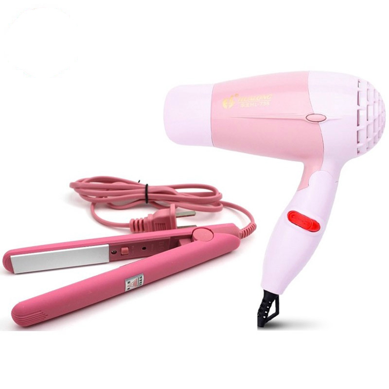 Travel Portable Hair Straightener and Hair Dryer 2In1 Set Shopee