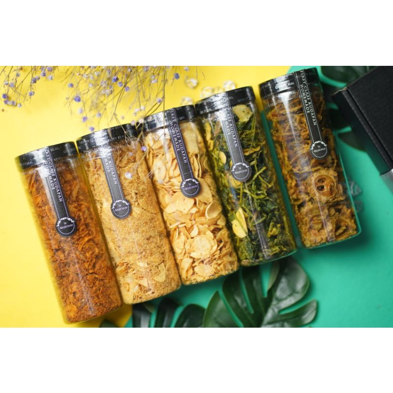 SET MAKANAN BERPANTANG PREMIUM/PERIA/PEGAGA/GARLIC CRISPY/GARLIC MIX SERUNDING HALIA( HOMEMADE)-BERAT 60-200g SEBALANG!