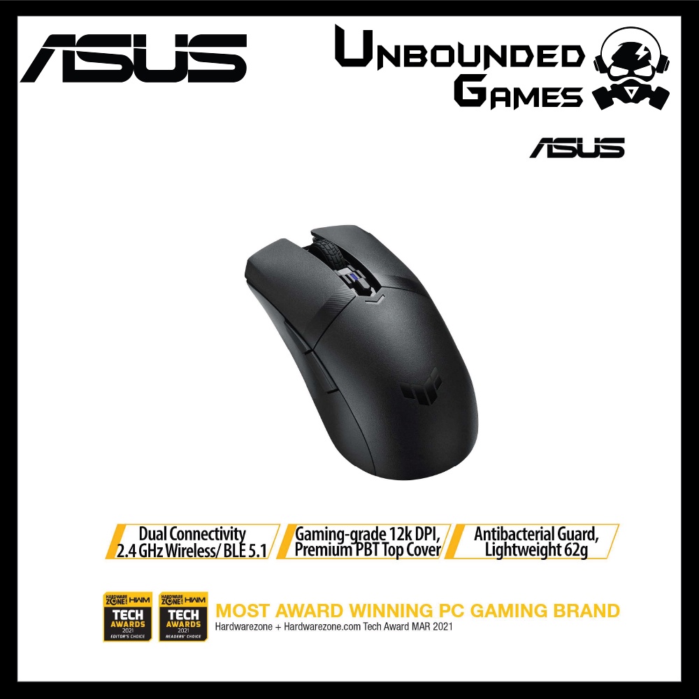 Asus TUF gaming mouse m4 wireless lightweight ambidextrous with dual wireless modes,12,000 dpi