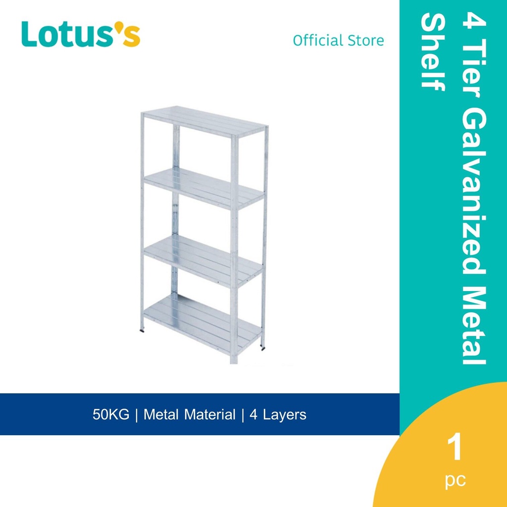4 Tier Galvanized Metal Shelf 50kg Shopee Malaysia