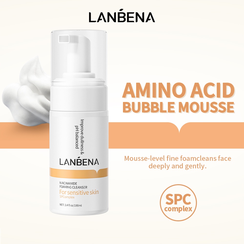 LANBENA Niacinamide Whitening Amino Acid Ultragentle Cleansing Mousse Foaming Cleanser
