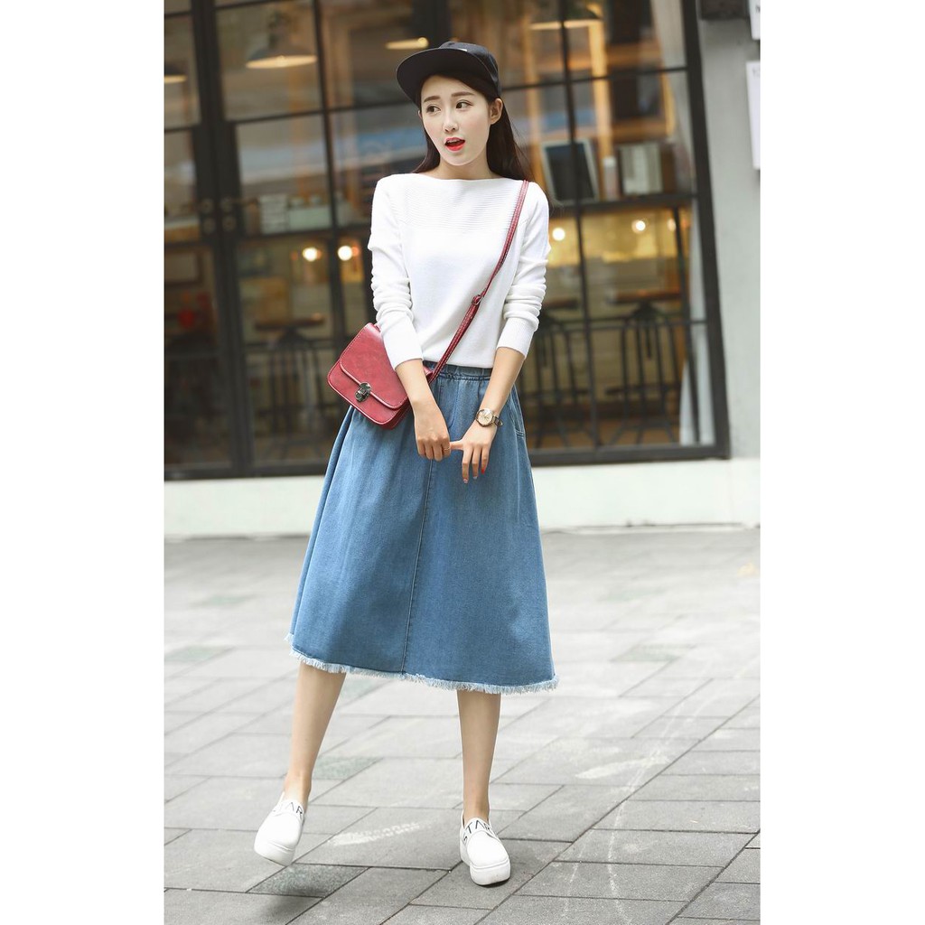 korean jean skirt