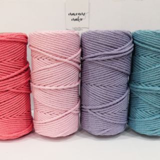 4mm Colour Macrame  Cotton Rope 3 strands Macrame  Cord 