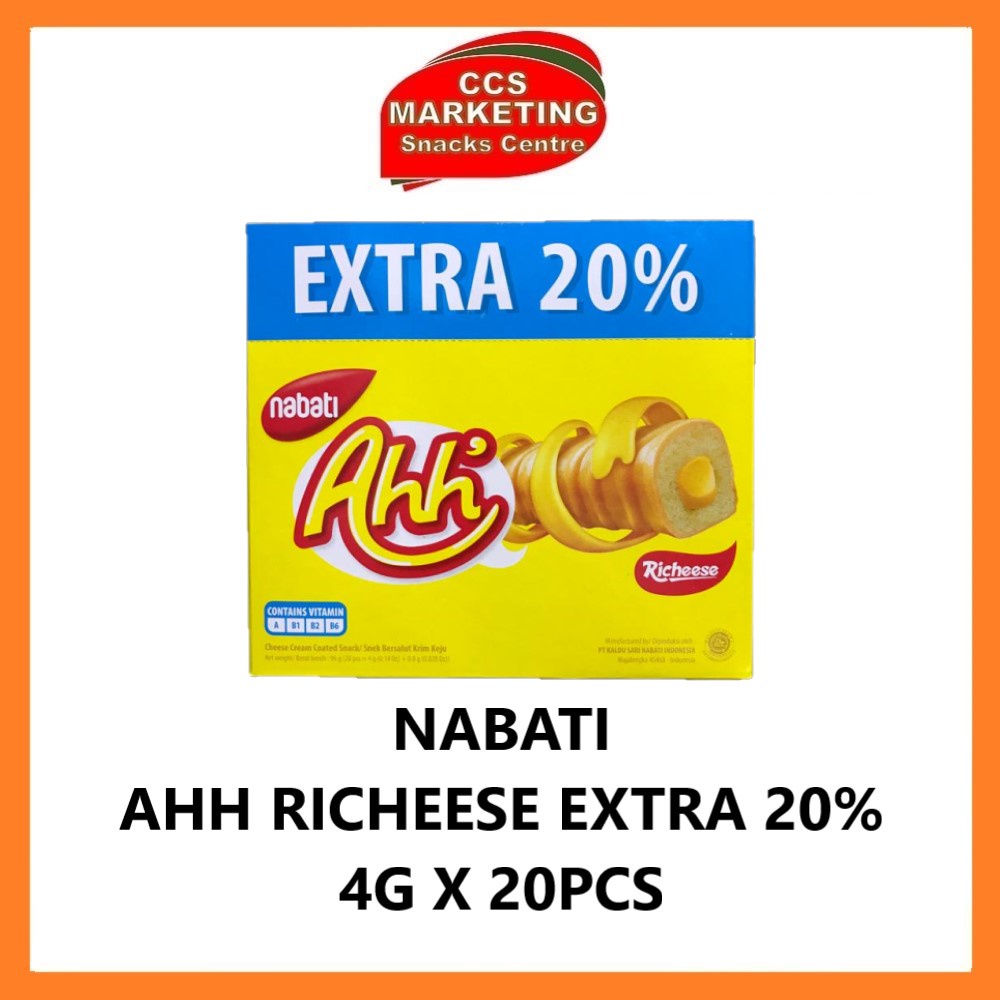 CCS Nabati Ahh Richeese Extra 20% ( 4g x 20pcs ) | Shopee Malaysia