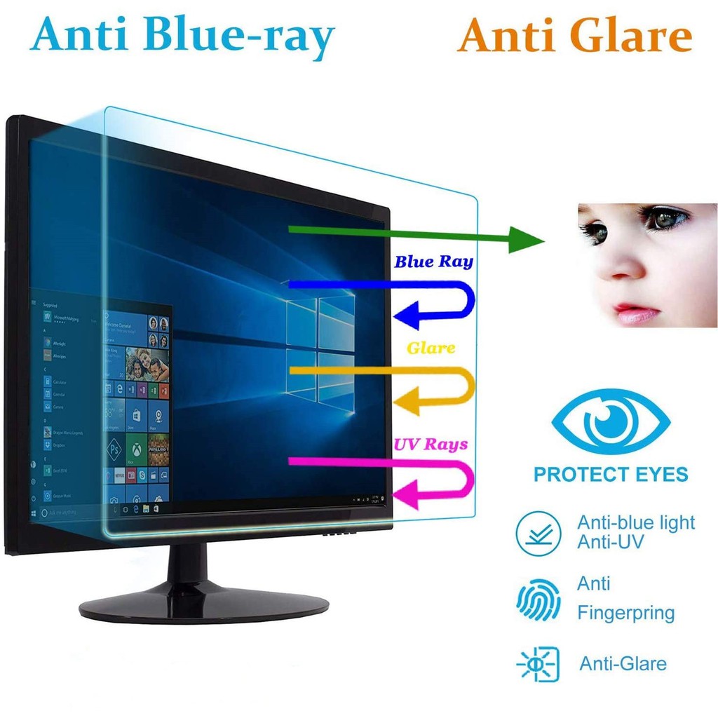 Vxaop [2 Pack] 21.5 Inch Computer Monitor Privacy Screen For 16:9 Aspect Ratio - Anti-Glare, Blue Light Filtering, Eye Protection, Removable Anti-Scratch Privacy Shield Screen 21.5in | Guatemala