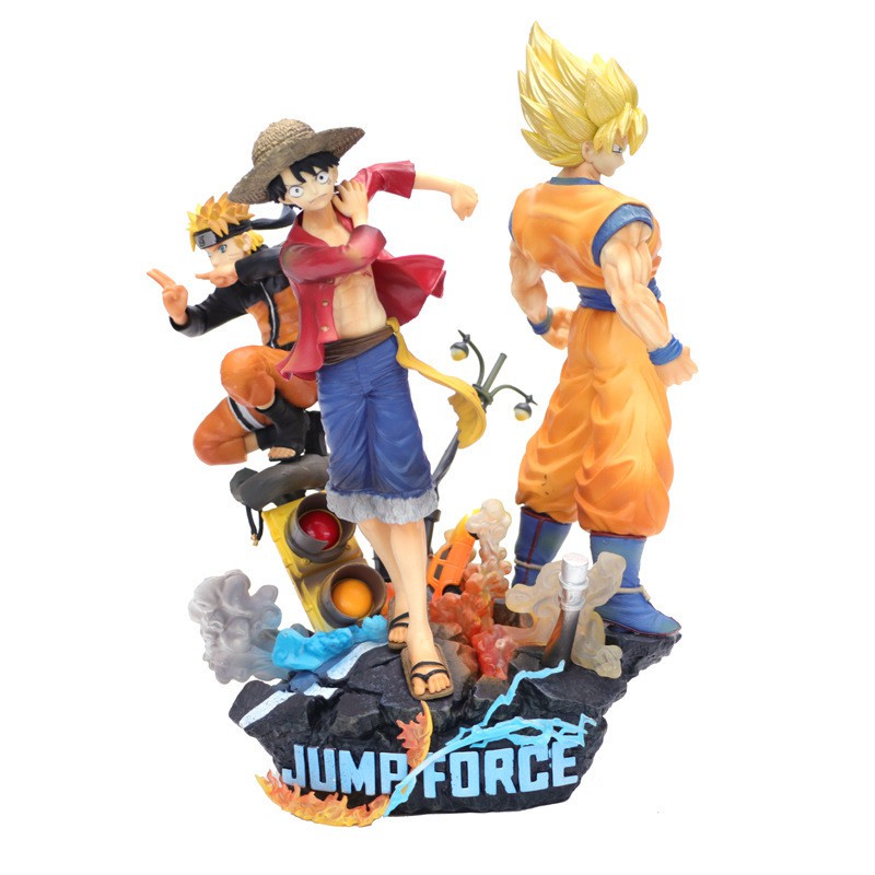 Anime Jump Three Big Dragon Ball Z One Piece Naruto Luffy Goku Naruto Mixing Commemorative Ver Pvc Action Figure Dbz Op Shopee Malaysia
