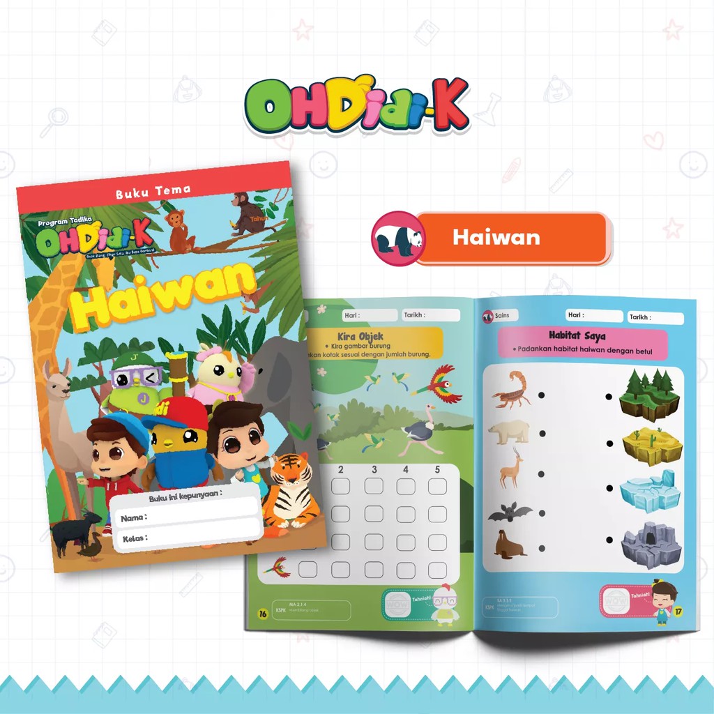 Buku Aktiviti Ohdidi K Haiwan Buku Kanak Kanak Prasekolah Didi Friends Dan Omar Hana Shopee Malaysia