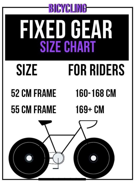fixed gear size chart