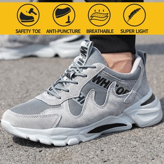 Work Safety Shoes Men Lightweight Breathable Soft Comfortable Steel Toe Work Shoes Anti-smashing Puncture Proof Construction Sneaker Outdoor Steel Toe Cap Shoes Work Boots Anti-smash Anti-puncture Quality Super Lightweight Boots labor protection shoes