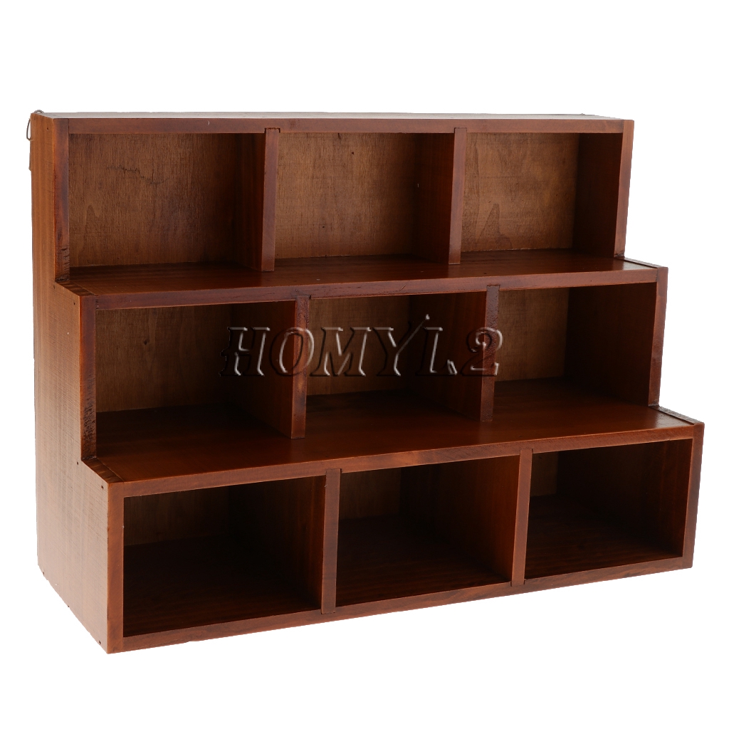 9 Cube Desktop Wooden Storage Shelf Bookcase Bookshelf Cubby