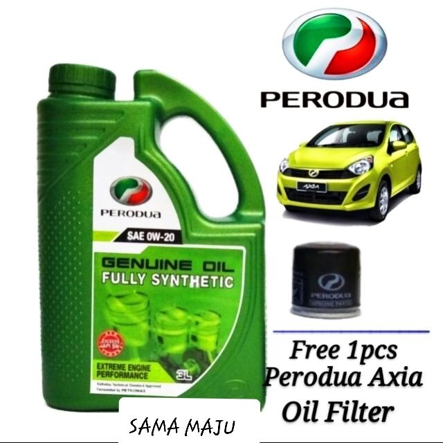 Perodua Fully Synthetic Engine Oil 0W20 (3L) free Oil 