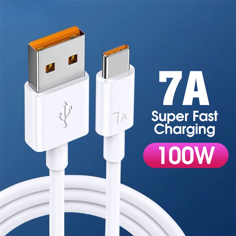 7A 100W Type C Super Fast Charge Cable USB Fast Charing Data Cord Type