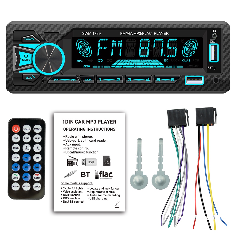 Car Radio Autoradio Single Din Stereo radio kereta Bluetooth MP3 Car